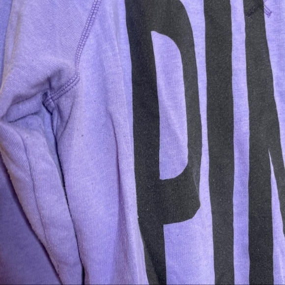 PINK Victoria’s Secret Purple Logo 3/4 Sweatshirt - Picture 7 of 13